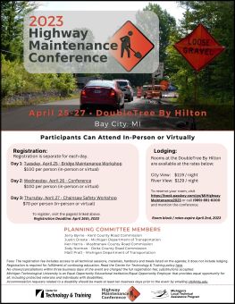 Highway Maintenance Conference 2023 flyer